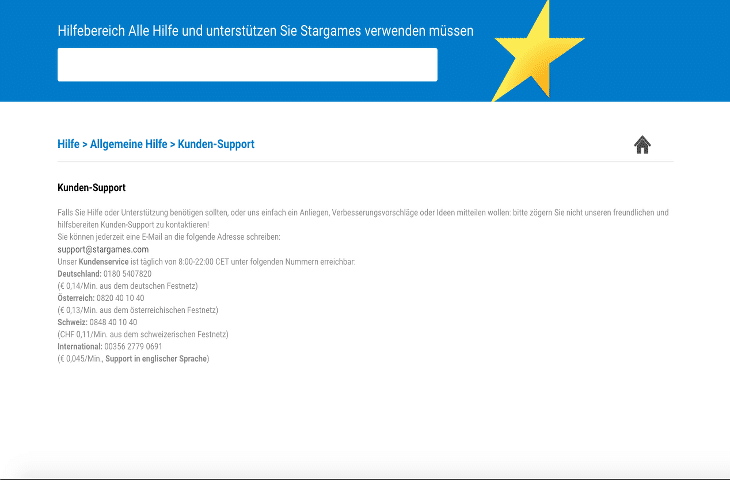 stargames online support stargames online support