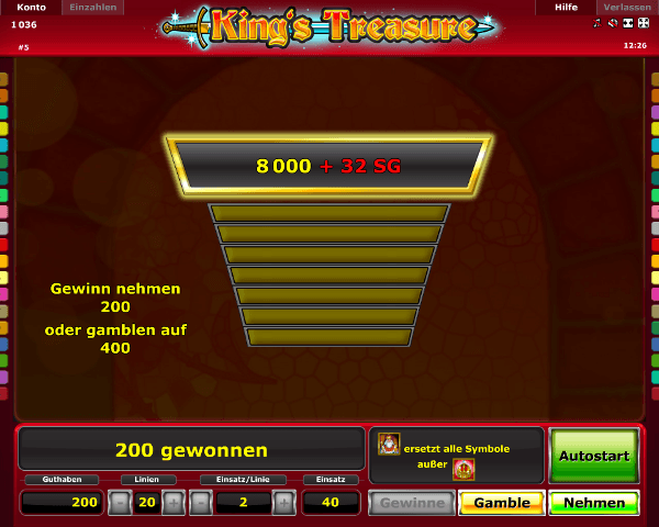 King’s Treasure Gambling Funktion