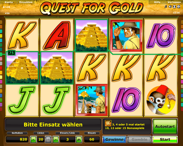 Quest for Gold von Novoline