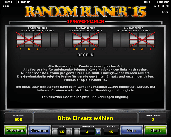 Random Runner 15 Gewinnlinien