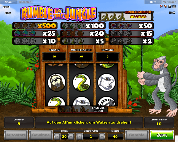 Rumble in the Jungle Monkey Bonus