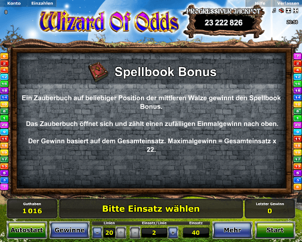 Wizard of Odds Spellbook Bonus