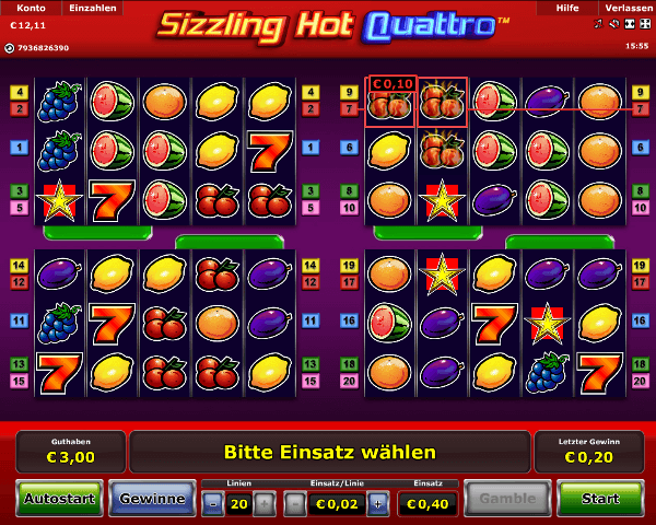 Sizzling Hot Quattro Spielautomat