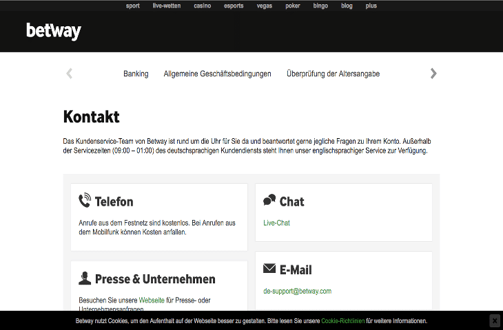 Betway_Casino_Kontakt