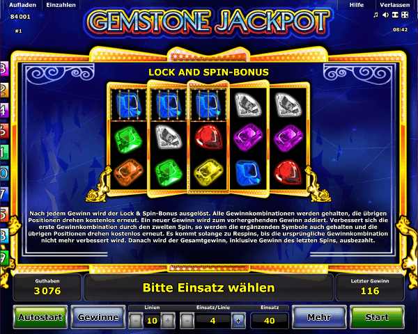 Gemstone Jackpot Lock & Spin