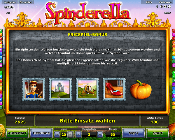 Spinderella Freispiel Bonus