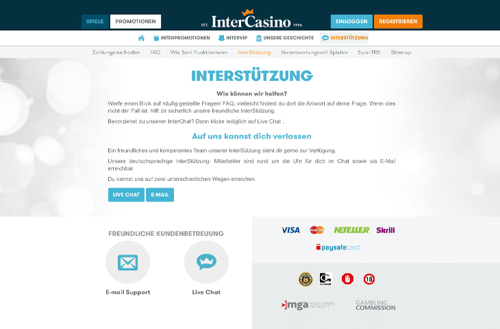 InterCasino_Interstützung