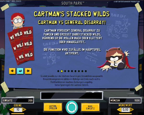 South Park Reel Chaos Cartmans Stacked Wilds