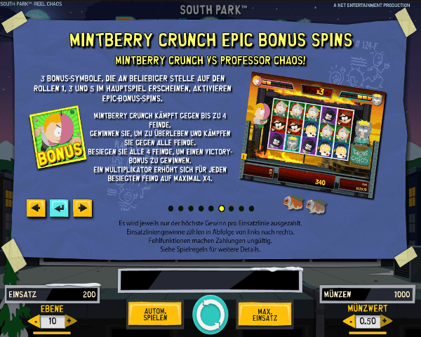 South Park Reel Chaos Mintberry Crunch Epic Bonus Spins