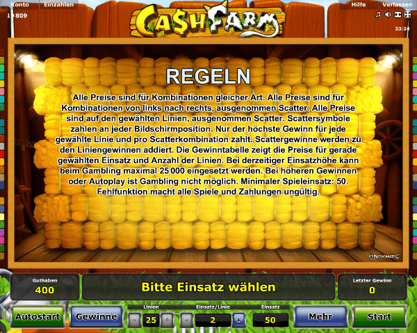 Cash Farm Regeln