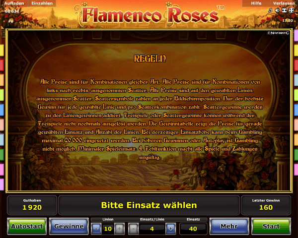 Flamenco Roses Regeln