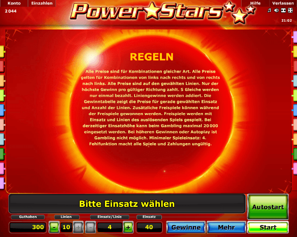Power Stars Regeln