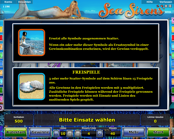 Sea Sirens Freispiele