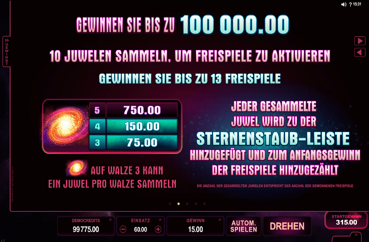 Stardust Gewinnen sie bis zu 100.000 Euro