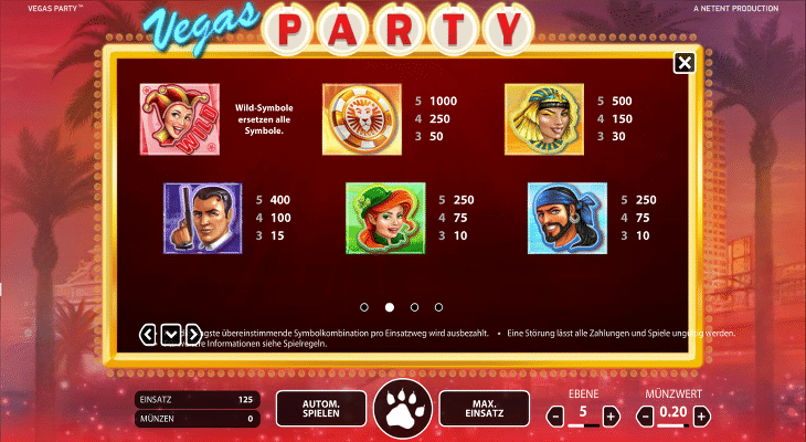net_entertainment_vegas_party_gewinntabelle