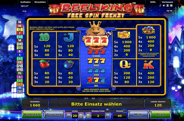 novoline_reel_king_free_spin_frenzy_gewinntabelle